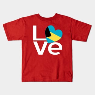 White Red Bahamas LOVE Kids T-Shirt